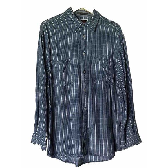 Wrangler Hero Shirt Button Down Long Sleeve Collared Plaid Mens‎ Medium - Picture 1 of 7
